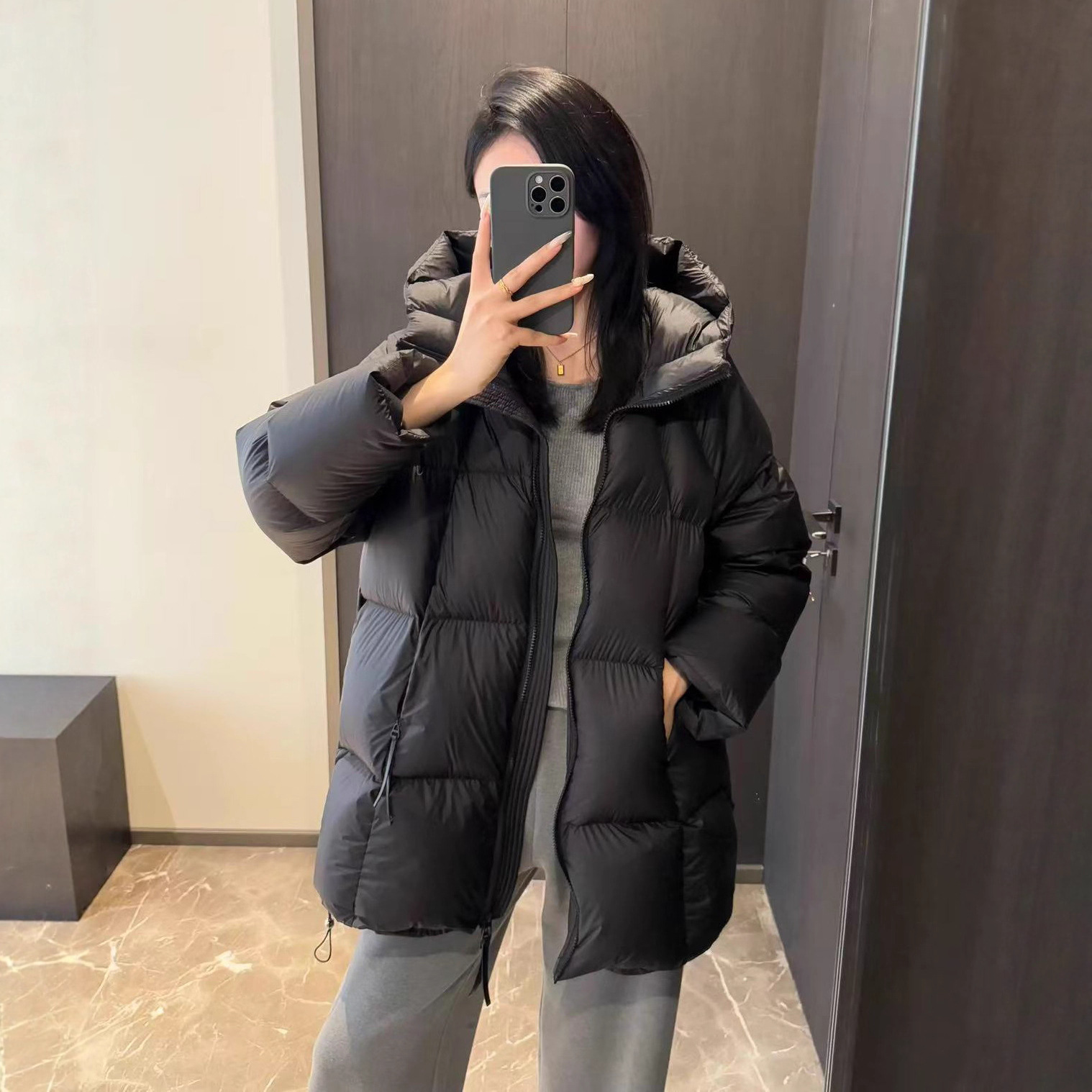 Warm in Winter! 2025 Korean Style Thickeneded Duck down Fashionable Versatile Loose Mid-Length down Jacket for Women