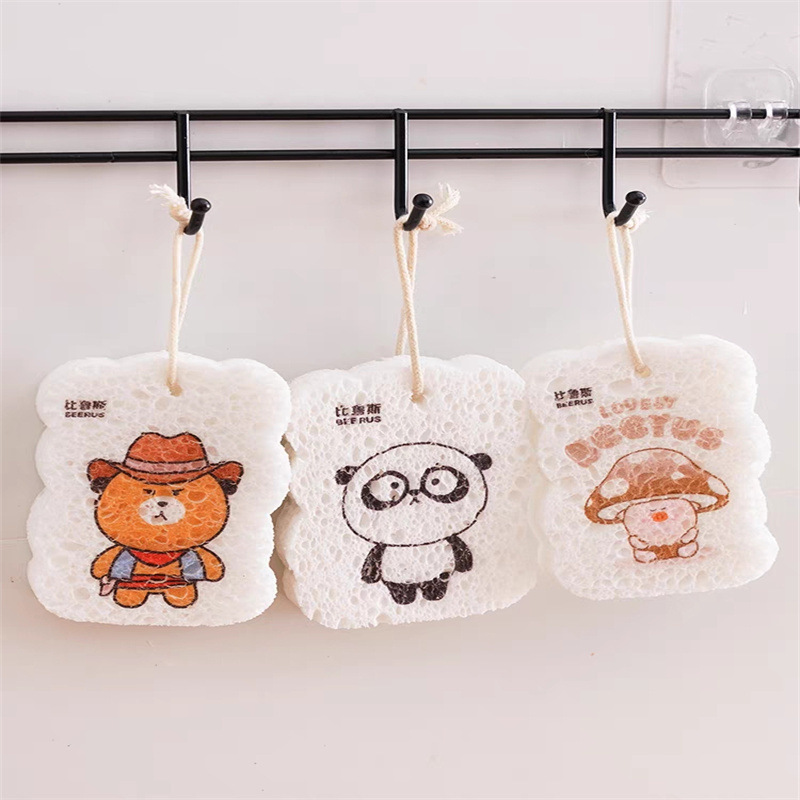 Pulpa de madera esponja de algodón aceite antiadherente nano paño de plato de algodón comprimido pulpa de madera esponja absorbente de algodón esponja de pulpa de madera