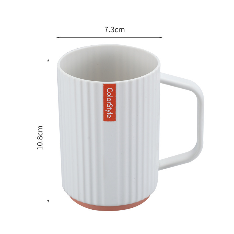 Double-toned Bathroom Tumbler With Handle For Student Dormitory_voghion.com