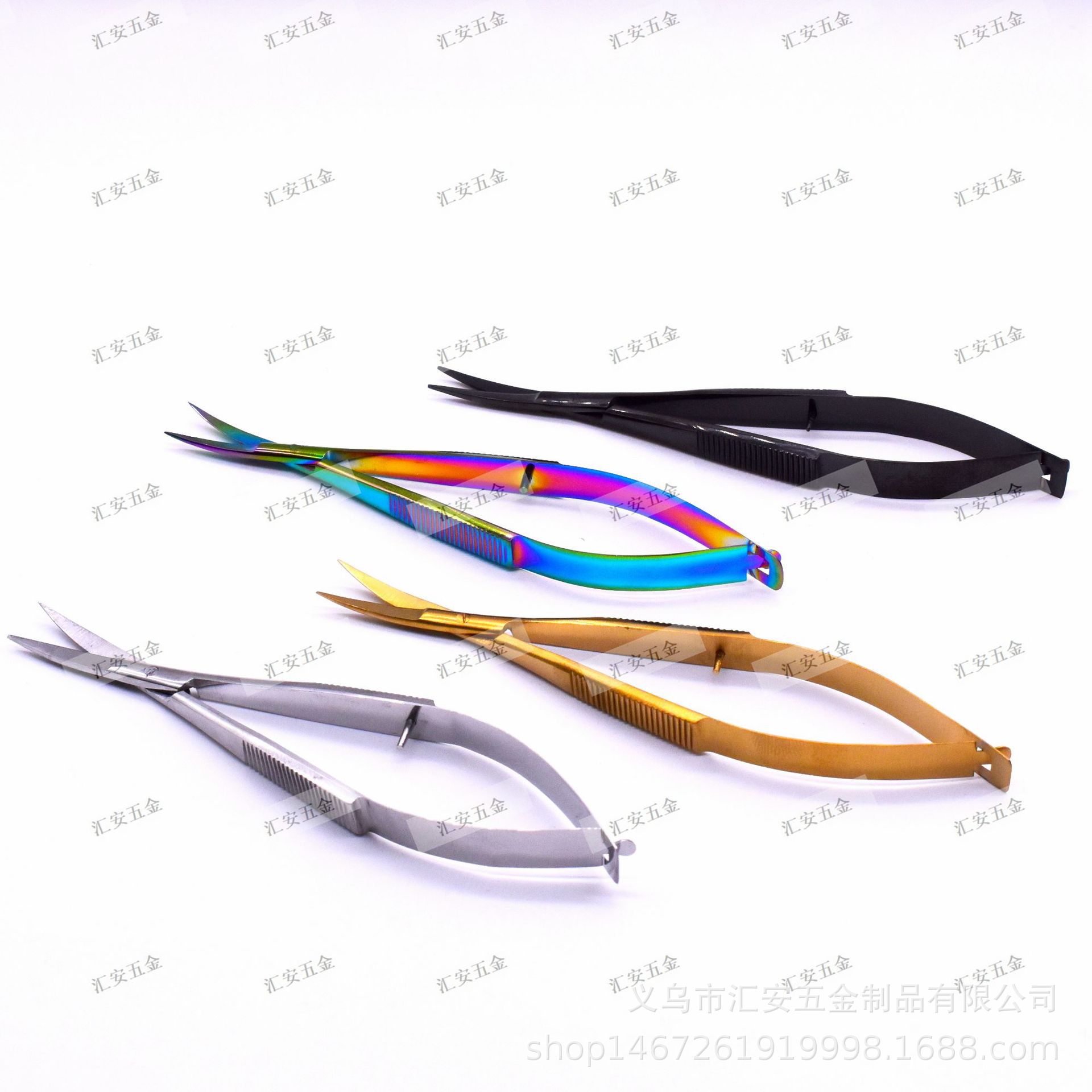 Fuente de la fábrica Tijeras de piel muerta rusa Tijeras de pestañas Ceja Tijeras de primavera Herramienta de injerto de belleza Tijeras de pestañas falsas