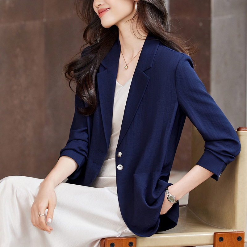Linen Blazer for Women, Thin Summer Style, High-End Hong Kong Chic, Slim Fit, Ol Style, Versatile and Fashionable New Suit Linen Blazer for Women, Thin Summer Style, High-End Hong Kong Chic, Slim Fit, Ol Style, Versatile and Fashionable New Suit