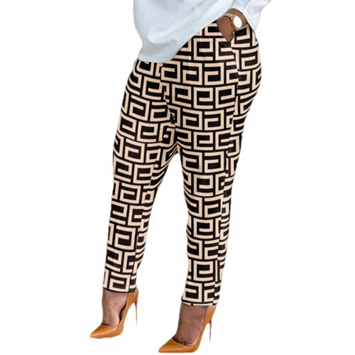 Women's clothing's new European and American fashion printed long-sleeved large-size loose women's casual suit