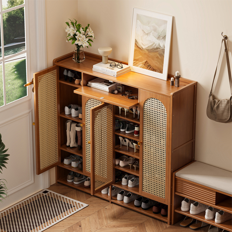 门口鞋柜轻奢高级感入户柜一体大容量门外楼道外家居收纳置物鞋架