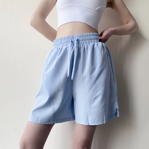 Women's sports shorts quick-drying summer high-waisted loose thin badminton pants five-quarter pants yoga fitness pants