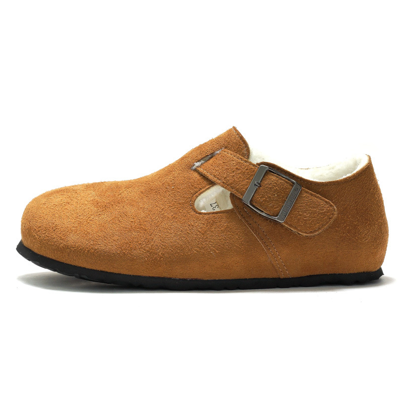RUIZUSTOCK Autumn Winter Women's Furry Men's Cork Casual Suede Microfiber Outdoor Cotton Shoes_vogvips.com