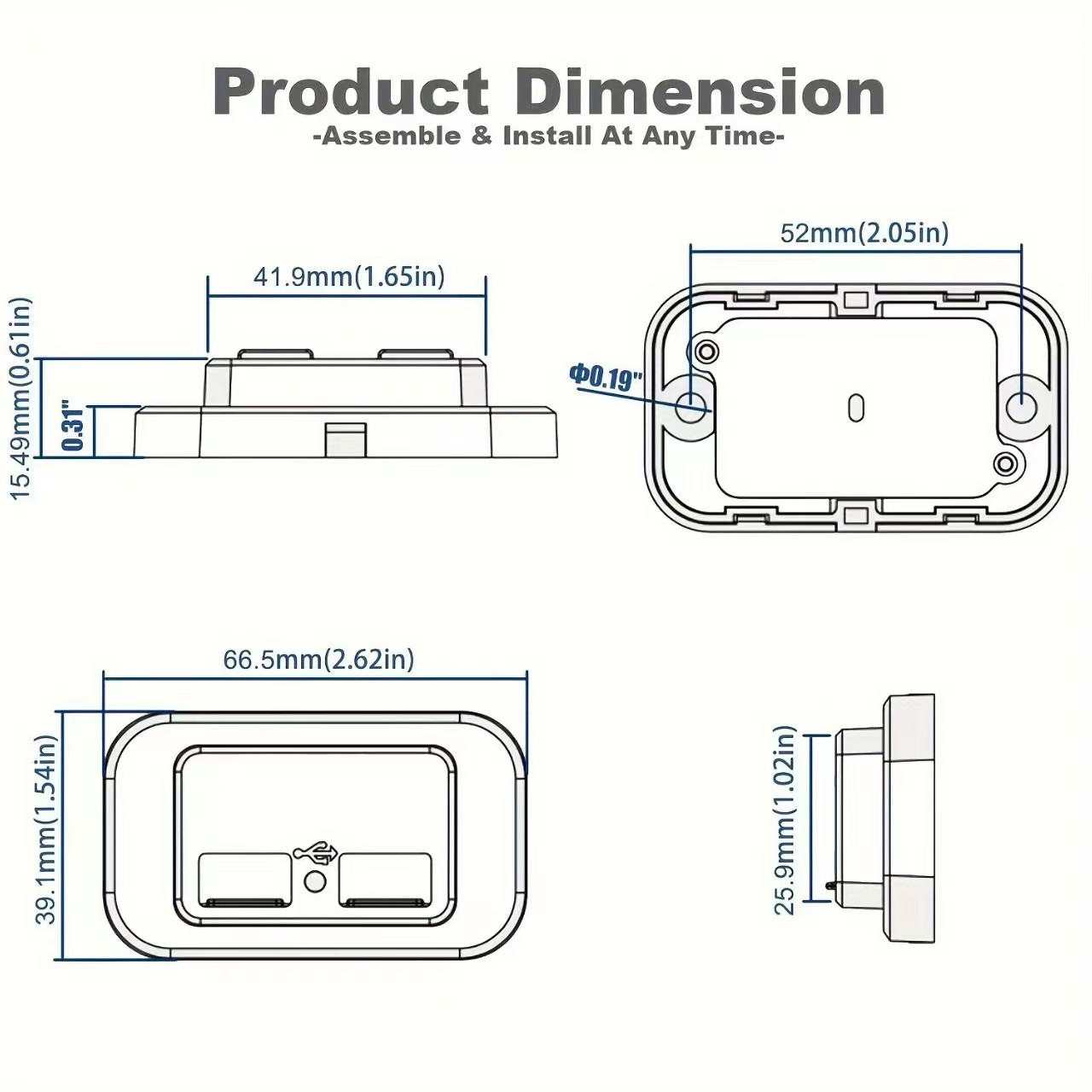 New multifunctional PD+QC3.0 car and bus USB charger for mobile phones, suitable for car and yacht modification