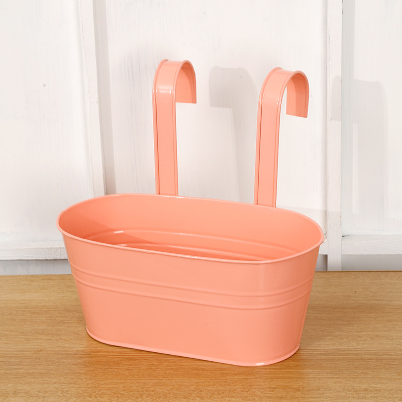 Selección estricta de hierro fundido colgando balcón barril de hierro colgando balcón colgando barril de metal