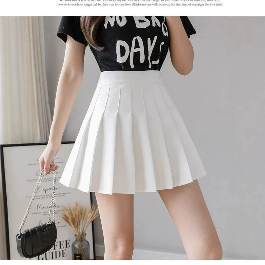 Летняя белая юбка для похудения, юбка трапециевидной формы с высокой талией, плиссированная юбка для похудения, сексуальная короткая юбка, женский тренд в консервативном стиле