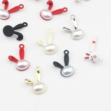时尚简约兔子珍珠合金百搭吊坠 diy手工饰品耳环项链配件材料