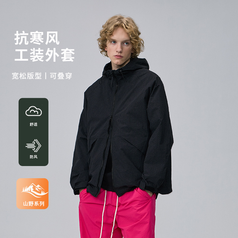 (Mountain Series) Couple's Outdoor Spring and Autumn 2026 New Hooded Jacket Workwear Coat Group Purchase Customization (Mountain Series) Couple's Outdoor Spring and Autumn 2026 New Hooded Jacket Workwear Coat Group Purchase Customization
