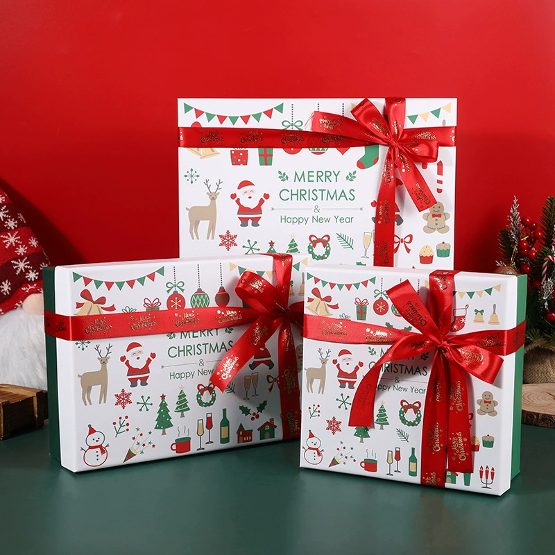 Пятно красный лук рождественская подарочная коробка шарф шляпа упаковочная коробка большой зеленый рождественский подарок коробка