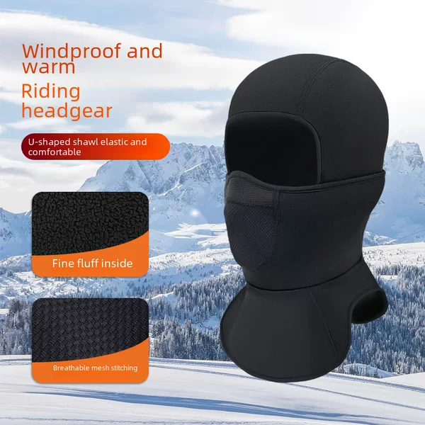 Cross-Border Winter Ski Hood Cycling Outdoor Windproof Composite Warm Breathable Mask Source Factory Cold Protection