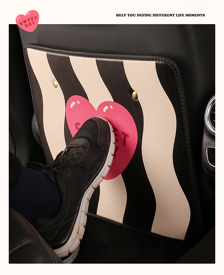 Personalized Striped Car Seat Back Anti-Kick Pad Car Seat Back Anti-Fouling Pad Dirt-Resistant Anti-Dirt Pad Backrest Hanging Type