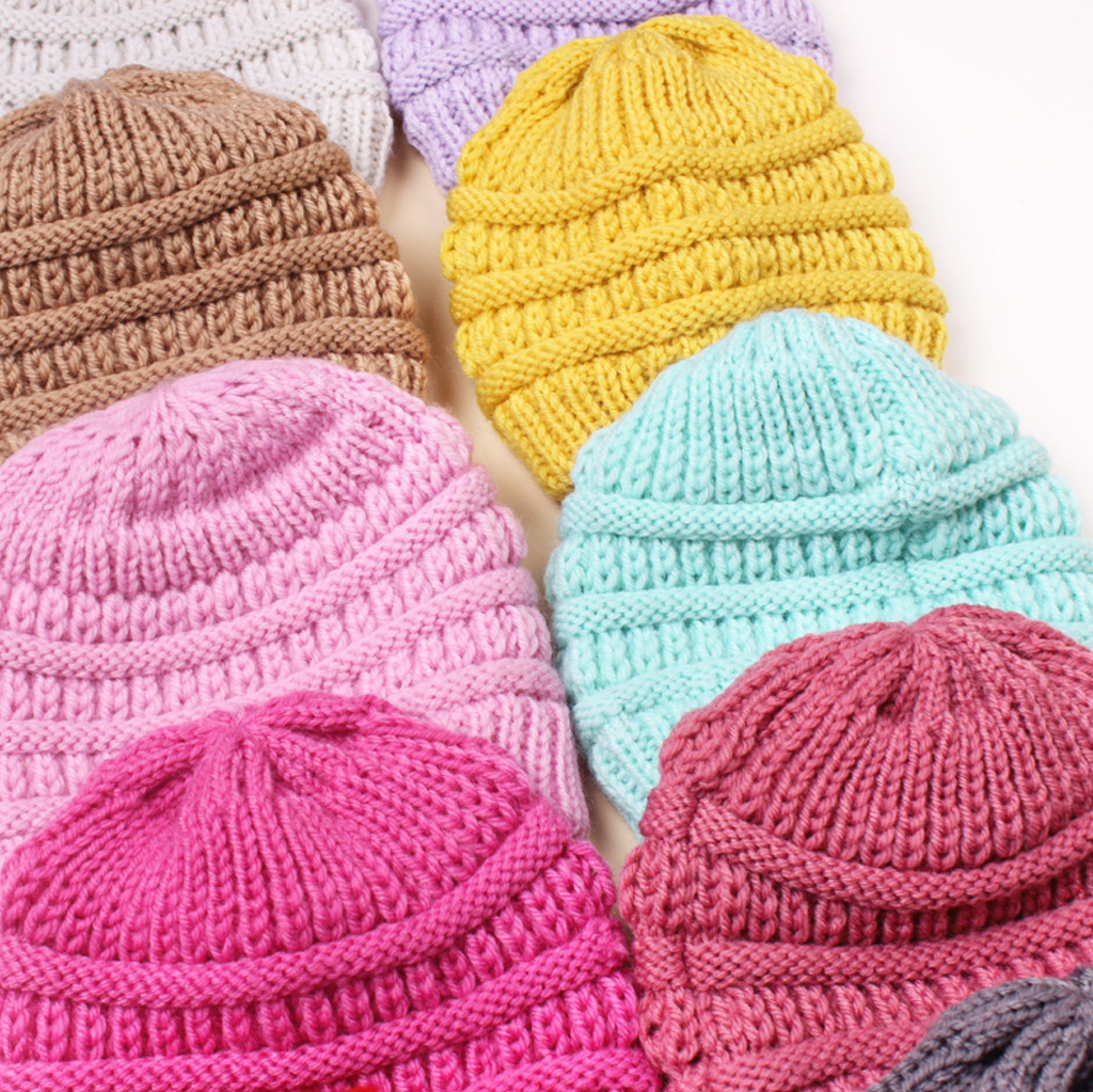 Children Unisex, Unisex Gender Folds Design Children Unisex Unisex Fashion Stripe Candy Folds Wool Cap