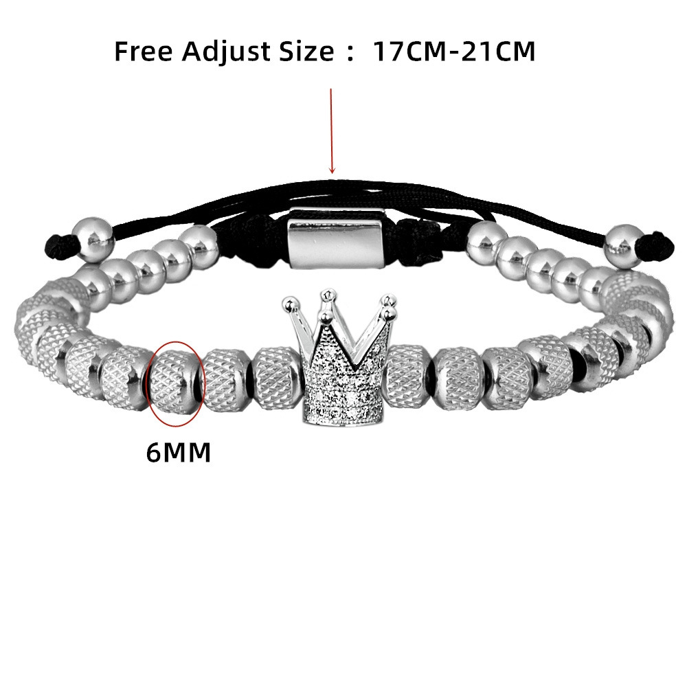 Glam Crown Stainless Steel Plating Inlay Zircon Bangle display picture 1