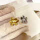 Chanel style Chinese style Pearl Flower Diamond metal button tweed coat suit fur coat clothing buckle