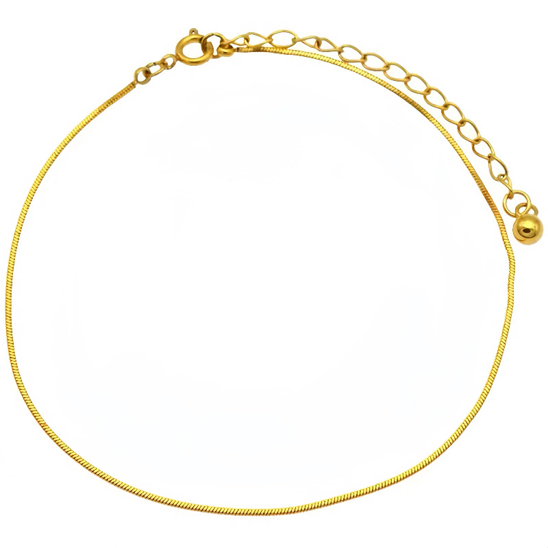 S925 plata esterlina chapado en oro de 14k extremadamente fino hueso de serpiente brazalete de nicho femenino diseño simple en línea inins pie de viento