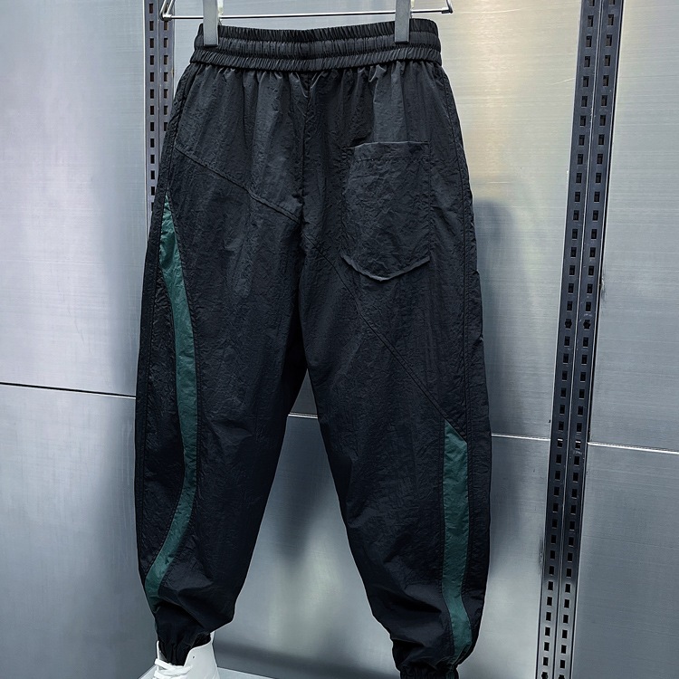 Été mince lâche décontracté hommes rayé patchwork petite jambe neuf pouces p, cool et tendance marque à lacets Haren sports_voghion.com