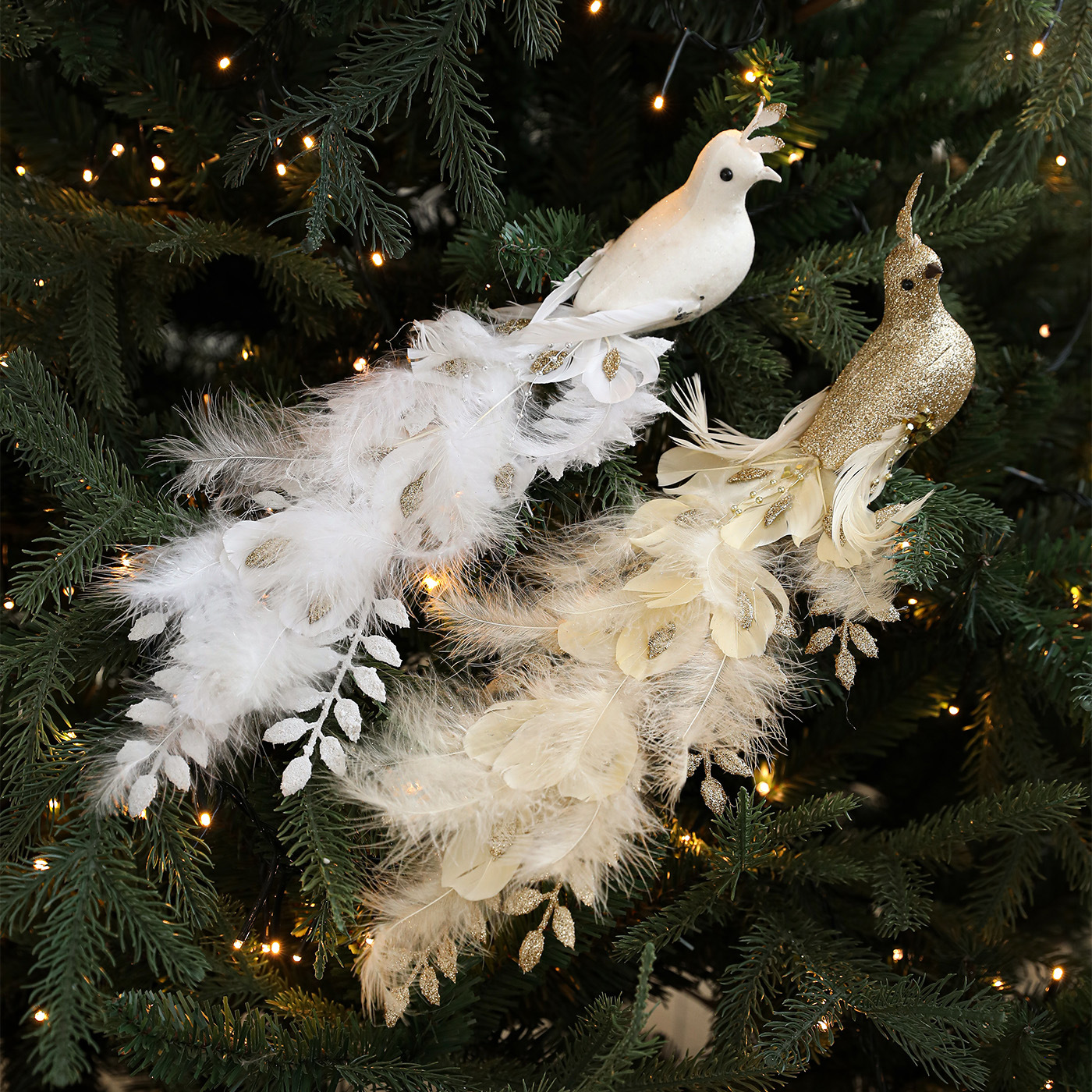 Decoración del árbol de Navidad pájaros plumas de color simulación de pájaros horticultura ramas decoración accesorios decoración pájaros colgantes