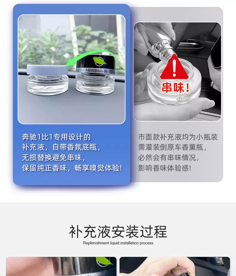 Specialized Mercedes-Benz S/E Maybach Gls Original Fragrance Refill Liquid, Agarwood, Free-Spirited Mood Car Fragrance