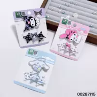Новая оригинальная блестящая заколка для волос Sanrio Kuromi, свежая и милая мультяшная заколка для челки 00287