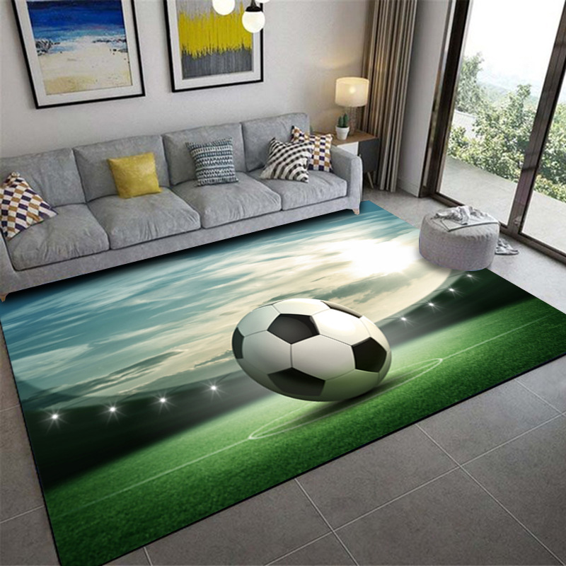 跨境3D視覺世界盃足球場地毯客廳臥室地毯男孩兒童房裝飾地毯