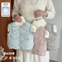宝宝羽绒马甲2025新款女童冬装轻薄保暖无袖外套婴儿外穿背心 a类