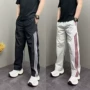 运动直筒男士条纹休闲裤
