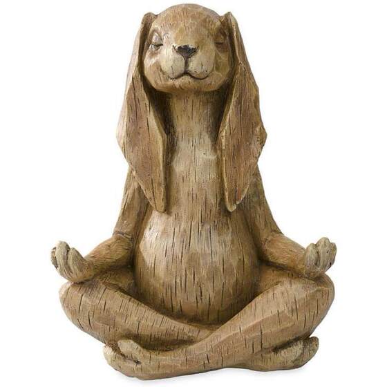 Cross-border long-ear meditation resin ornaments garden decoration animal sculpture home outdoor crafts resin rabbit