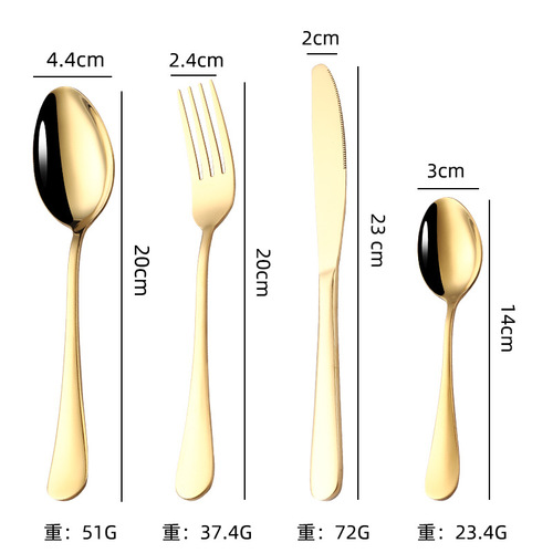Cross-border 410 stainless steel tableware steak knife fork spoon 24-piece set 6-person gift box set forks spoons knives set
