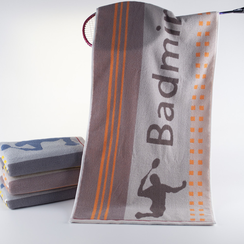 Sports towel lengthened yarn-dyed jacquard cotton bath towel absorbent quick-drying fitness essential wholesale cross-border customization