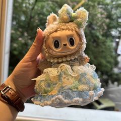 洋服のみ】ラブブぬいぐるみ服、パールネックレス、花びらガーゼスカート、ラブブ服アクセサリー