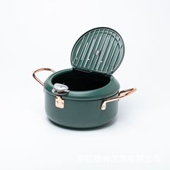 家用帶溫度計日式家天婦羅油炸鍋迷你碳鋼炸鍋電磁爐通用禮品批發
