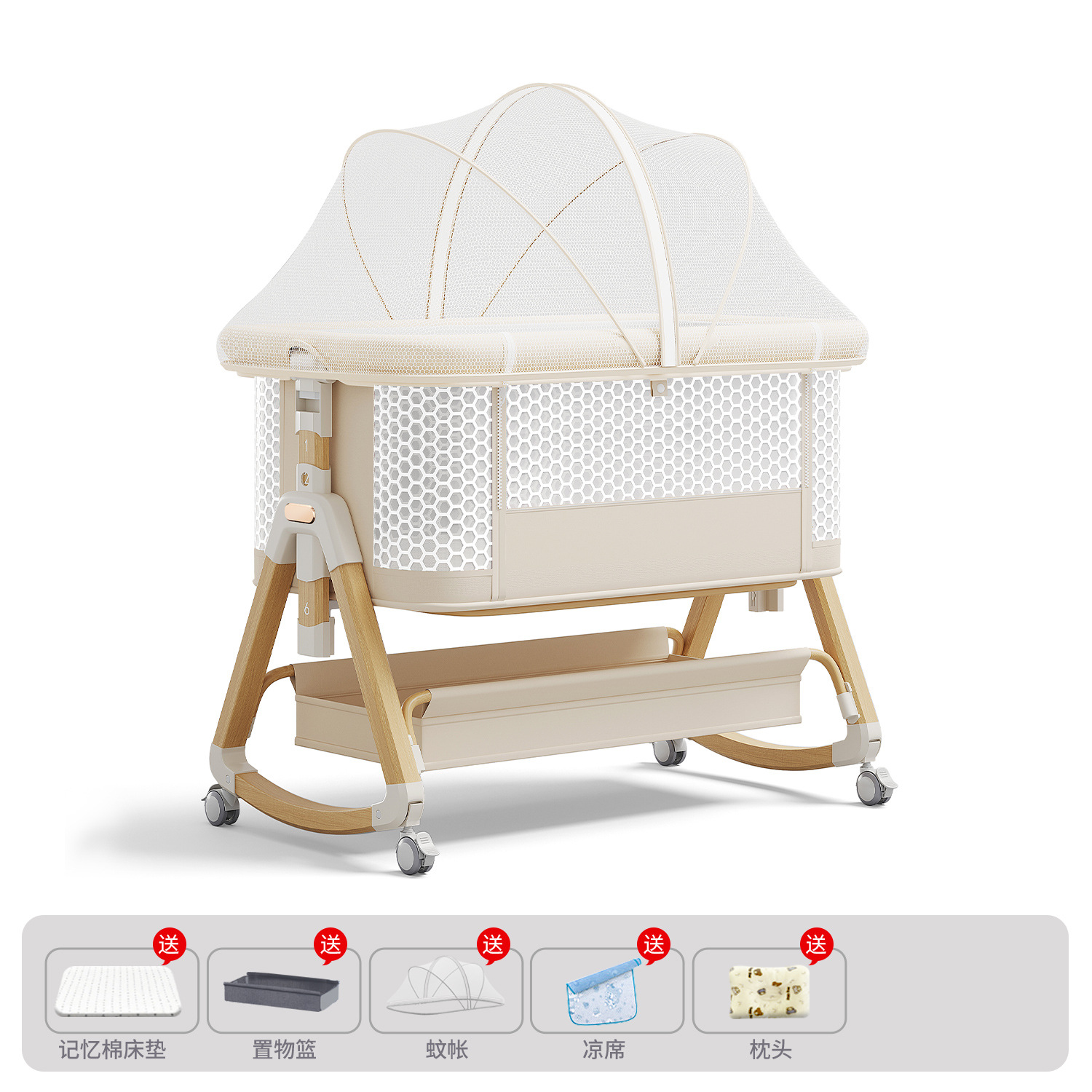 Cama de bebé móvil portátil cuna cama plegable multifuncional BB cama para recién nacidos empalme cama grande