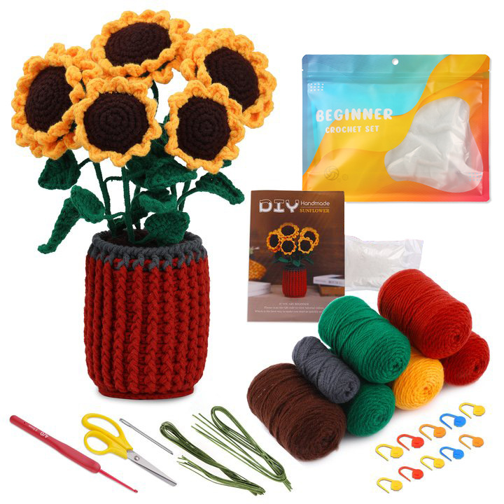 Sunflower bouquet flower pot
