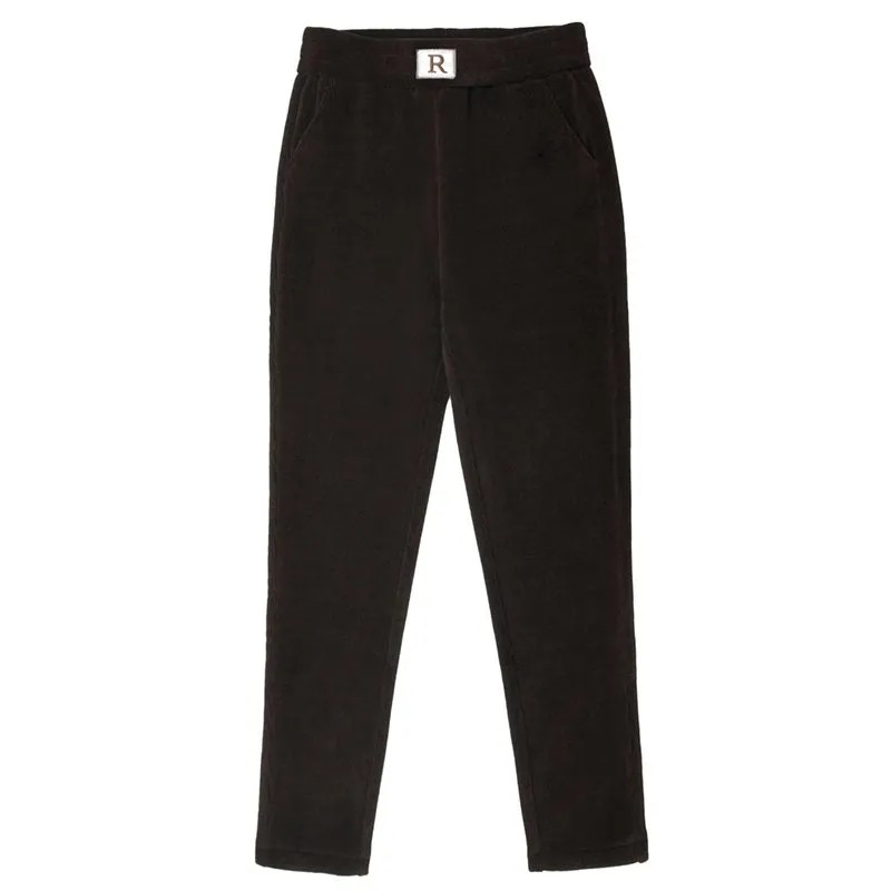 Pantalones harén de terciopelo europeos para mujer 2023 Otoño e Invierno forrados de lana gruesa cintura alta ropa exterior casual Pantalones rectos de todos los partidos pantalones de rábano image 7