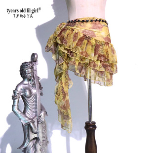 2024 new belly dance hip towel waist chain waist skirt Italian water gauze three-layer ruffled hip towel BLL21 26