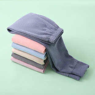 2024 autumn and winter children's striped warm pants big boys and girls Dejia velvet bottoming autumn pants toe brushed home pants