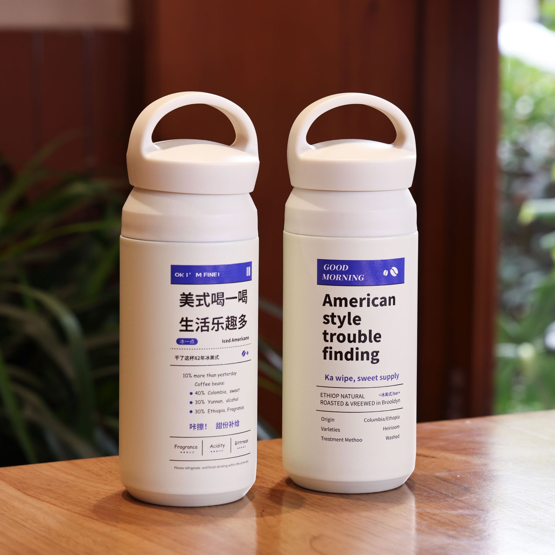 Cruz-Frontera de acero inoxidable taza de vacío portátil Harajuku viaje ins regalo mango cubierta de hielo americano taza de café de alto aspecto