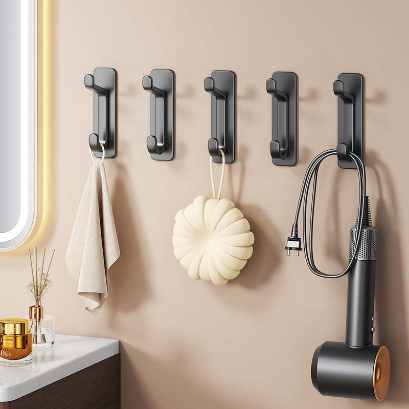 Hook with Strong Adhesive, Heavy-Duty for Bedroom and Bathroom, No-Drill, Traceless Adhesive Hook for Kitchen and Bathroom Door Storage