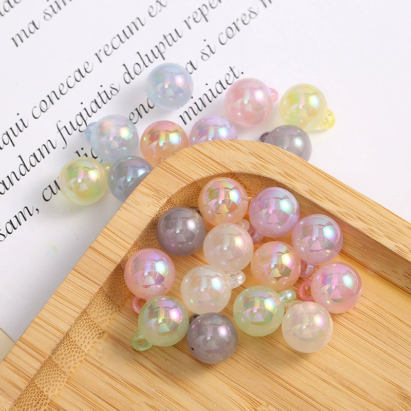 New 16mm Fine Glitter Glow-In-The-Dark Round Beads DIY Handmade Car Hanging Ornaments Phone Chain Accessories Wholesale