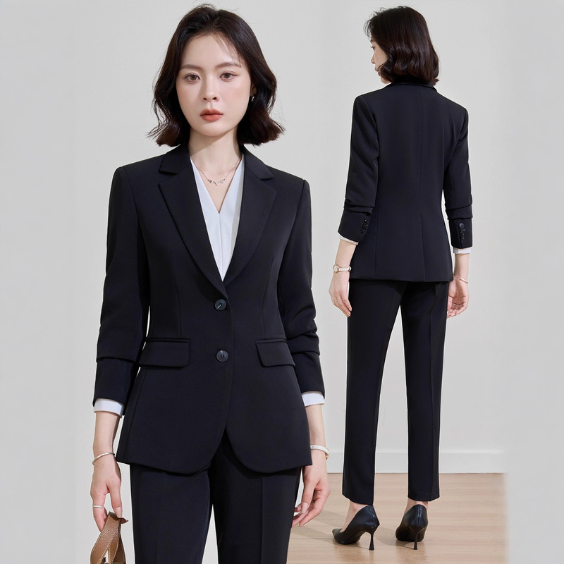 Black Suit Jacket Female College Student Senior Civil Servant Interview Formal Suit Professional Teacher Work Clothes Black Suit Jacket Female College Student Senior Civil Servant Interview Formal Suit Professional Teacher Work Clothes