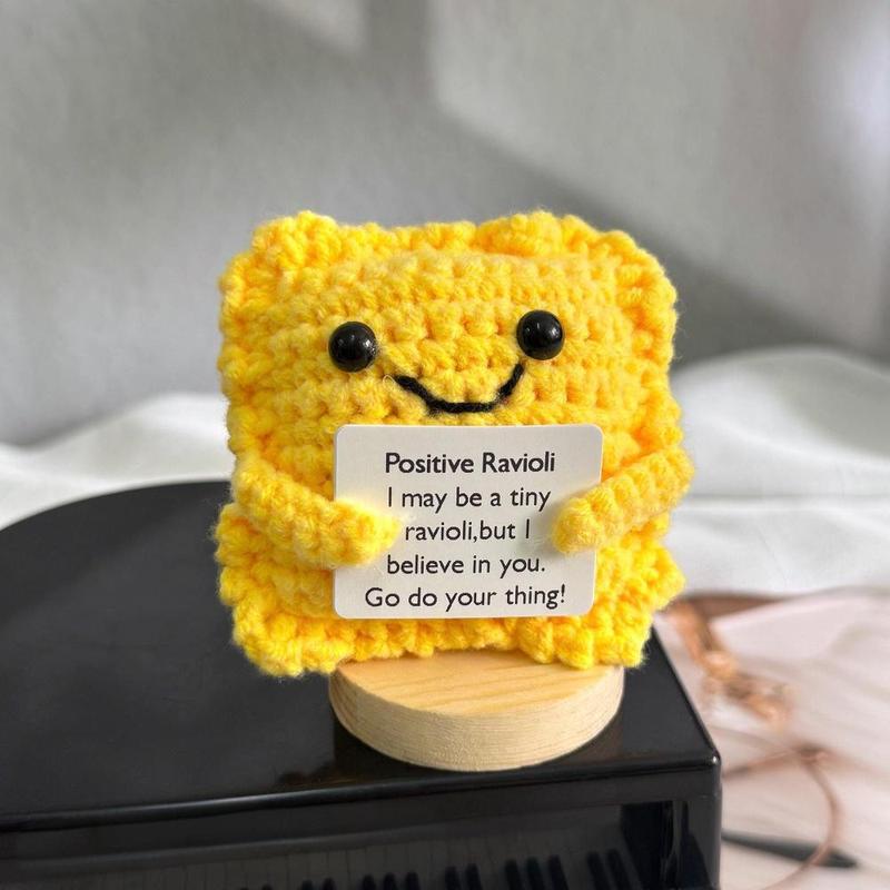 新品跨境亚马逊热销 Crochet Positive ice cream 毛线玩偶励志卡|undefined