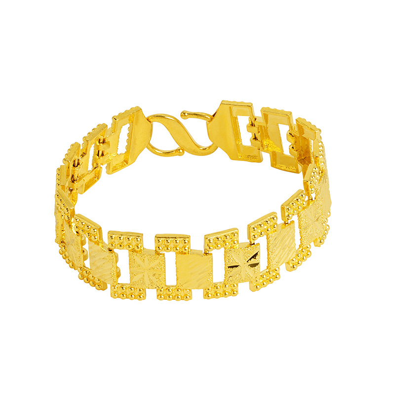 Vietnam arena oro sólido Correa pulsera coche flor estrellada aleación de cobre jefe cadena joyería hombres dominantes transmisión en vivo