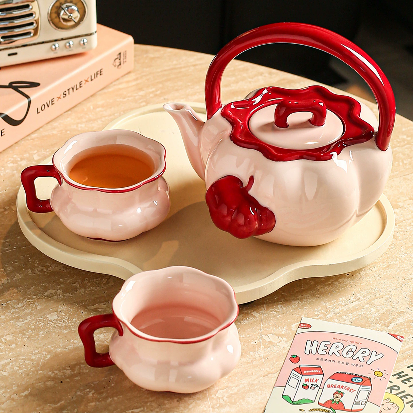Cute ceramic set, afternoon tea, teapot, high quality gift box