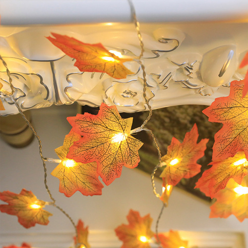 Optimization simulation of lamps LED maple leaf light string restaurant bedroom decorate wedding scene Thanksgiving arrangement