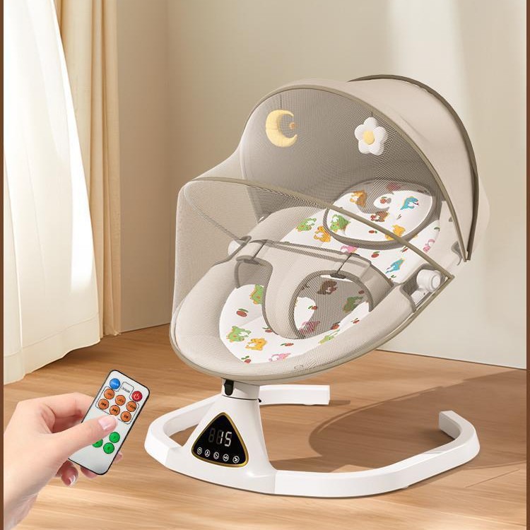 Baby Electric Rocking Chair, Newborn Soothing Chair, Recliner, Baby Sleeping Cradle Bed, Can Sit and Lie down