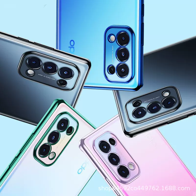 适用OPPOReno9P手机壳全包镜头FindX6电镀透明TPU精孔A93S保护套