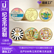 纪念币定制中国风仿古铜钱币景区文创礼品卡通图案设计金币银钱币