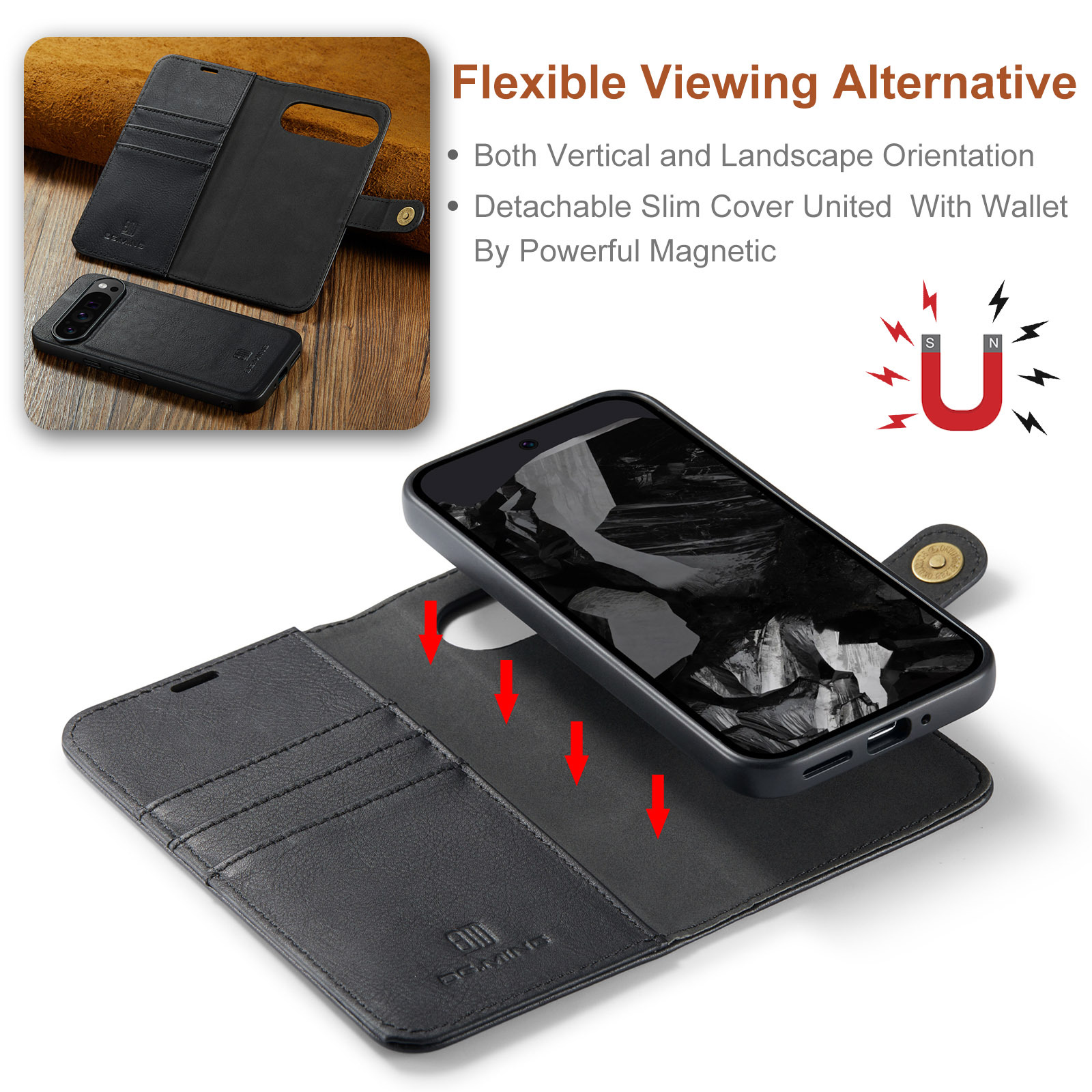 Zwei-in-Eins-Gehäuse für Google Pixel 9 Pro XL Pixel 9 Pro Magnetgehäuse_voghion.com